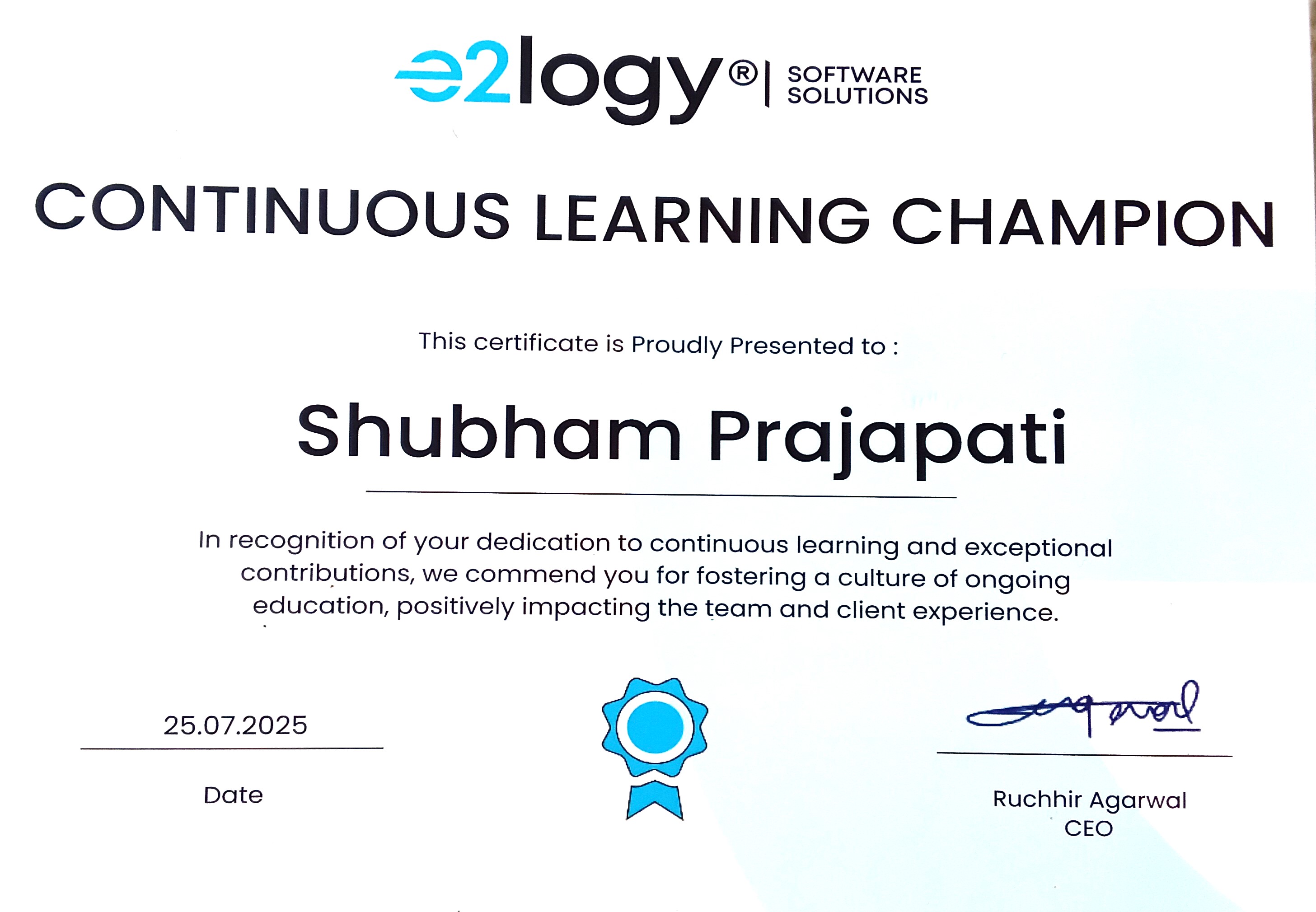Continuous Learning Champion